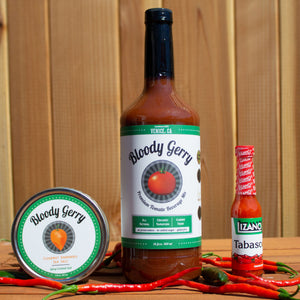 Spicy Bloody Mary Gift Set, Bloody Gerry, Lizano Tabasco Hot Sauce and Habanero Sea Salt